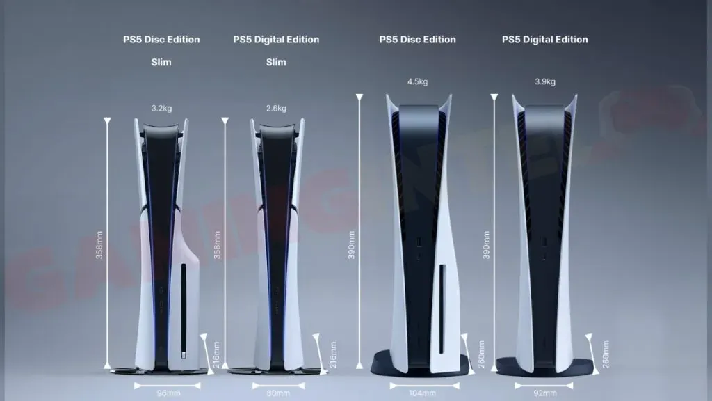 تفاوت PS5 Slim و PS5 Standard از لحاظ وزن و ابعاد